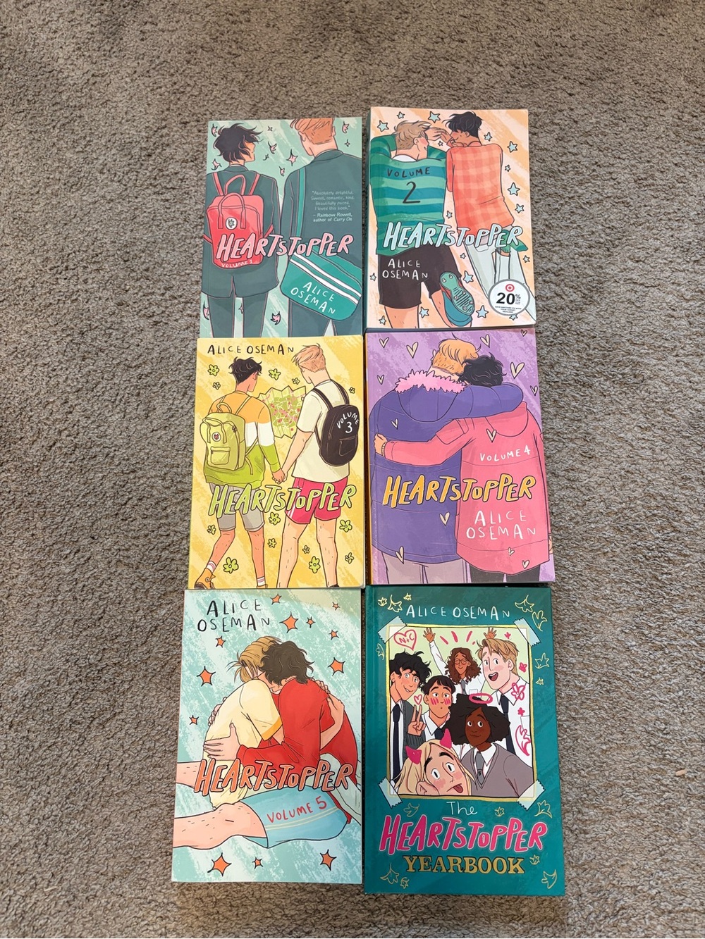 Heartstopper Graphic Novel Set by Alice Oseman - Multicolor Covers